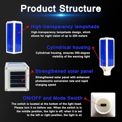 5-Pack Driveway Solar Lights – Waterproof Markers With Reflective Warning Flash & Steady Modes