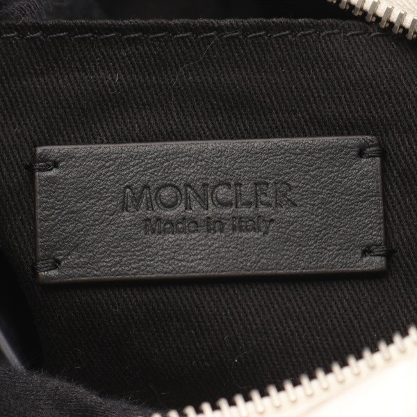 Moncler Mini Caradoc Handbag Nylon Leather Ivory Black Women Used Authentic thumbnail 4