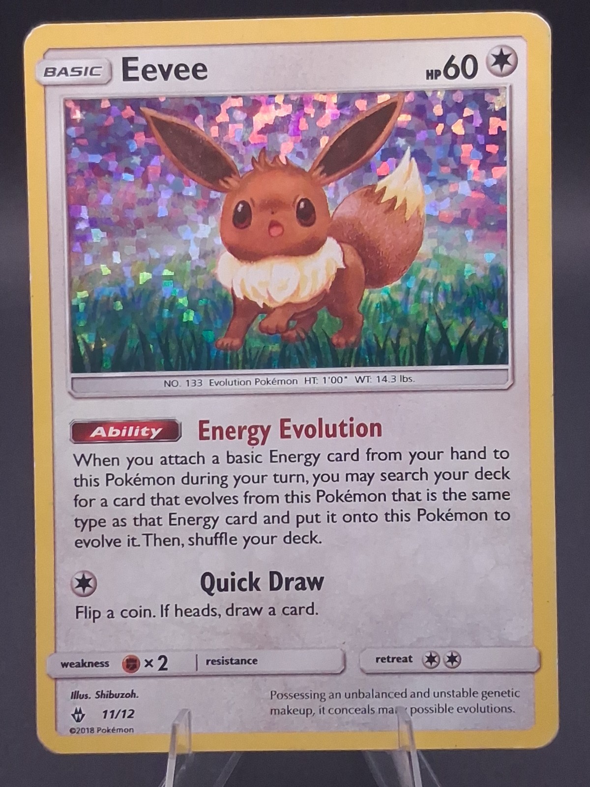 Eevee 11/12 2018 McDonald's Collection Promo Confetti Holo MP HP Pokemon Card