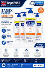 Sanex Body Wash - Expert Skin Health - Sensitive Shower Cream - Dermatologist Te