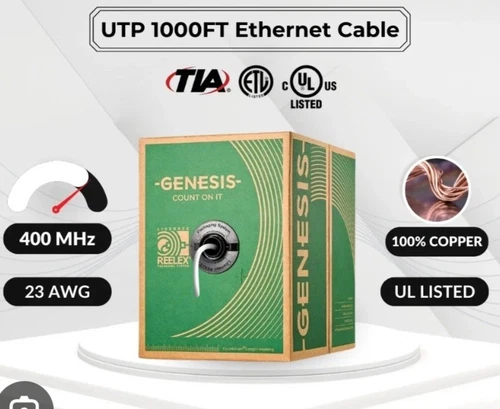 CAT5e UTP 1000ft Network Ethernet Cable 24AWG CCA Bulk Pull Box Solid Wire White