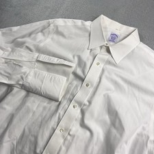 BROOKS BROTHERS Classic Non Iron White French Cuff Cotton Dress Shirt 17 33