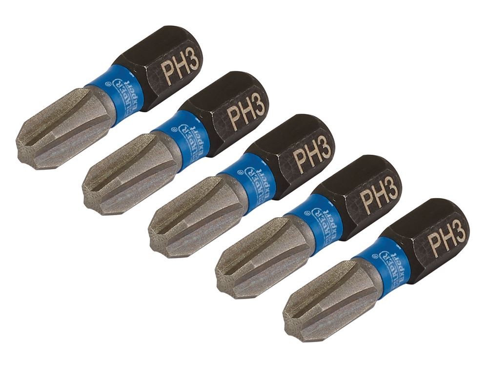 Draper Expert Impact Phillips Screwdriver Bits PH3 25mm Pack of 5 - Image 4