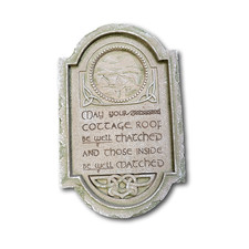 Irish Blessing Stone Garden Plaque w/Ground Stakes Grasslands Road Celtic Decor