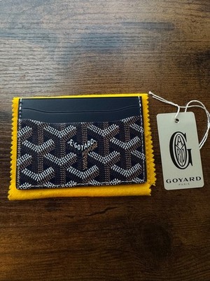 GOYARD Saint Sulpice Card Wallet Navy With Duster EXCELLENT | eBay