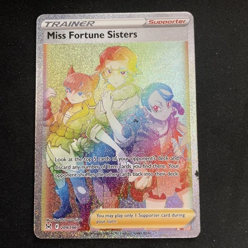 Miss Fortune Sisters (Secret) 209/196 Lost Origin Holo POKEMON CARD