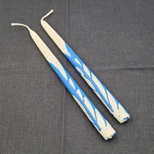 Vintage Taper Candles Blue and White 10 in Se...