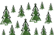 3D Christmas Tree Hanging Decorations Pack of 15