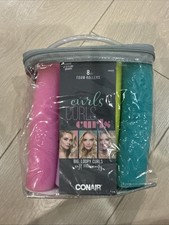 Conair Foam Rollers Big Curls Hair Rollers, One Size, Assorted Colors, 8 Ct NEW