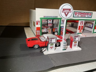 ☆1/64 Cocodake Diorama Plate H Set GOING OUT OF BUSINESS SALE 1/64 Scale Handmade Conoco Gas Station