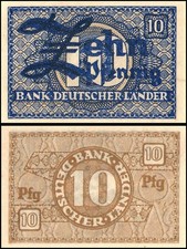 Germany Federal Republic 10 Pfennig, 1948 ND, P-12, Used