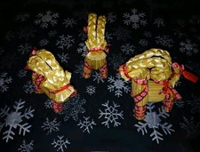 3er Set Vinterfint Deko Ziege Julbock Strohfigur / Weihnachten Ikea