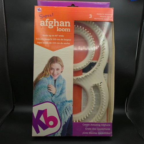 KB Super Afghan Loom Knitting Board Blanket Craft Kit 60in Wide No Hook Used
