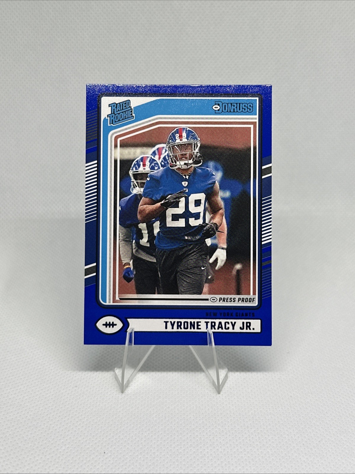2024 Panini Donruss - Rated Rookie Tyrone Tracy Jr. #364 Blue Press Proof (RC)