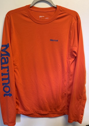 Marmot Top Men’s Long Sleeve Orange Size M Active Wear Breathable Run Hike