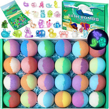 Bath Bombs for Kids with Toys Inside - 24 Pack Kids Bath Bombs with Glow in The