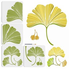 4pcs Large Ginkgo Leaf Stencils 11.8 11.8inch Splicing Style Autumn Leaf Pain...