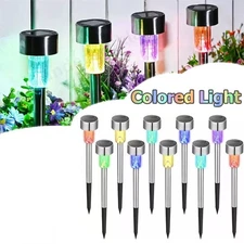 10Pack Solar Lawn Lights Outdoor Garden Yard Stainless Steel Landscape Lamp LED