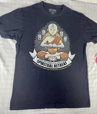 Camiseta Avatar La Leyenda de Korra Mediana Negra Diseño Por Humanos Aang Meditando