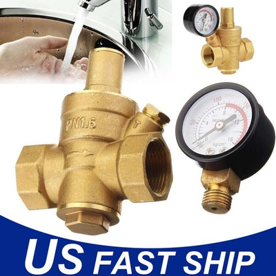 #ad DN20 3 4quot;Adjustable Water Pressure Reducing Regulator Valves with Gauge Brass #p $16.79