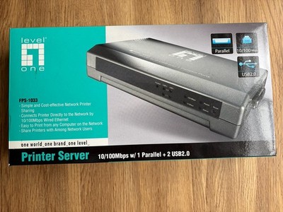 LevelOne FPS 1033 Printer Server 100Mbps, 1 Parallel, 2 USB 2.0 Netzwerk