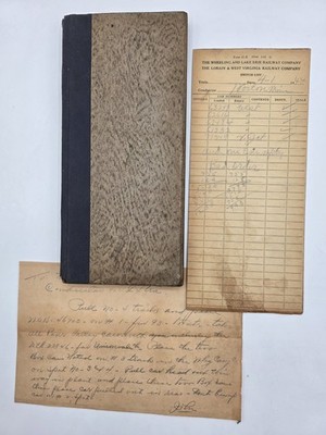 1940s Wheeling & Lake Erie Railway Conductor Train Book, Switch List & Dispatch 