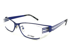 J.F. Rey Eyeglasses Frames JF2640 2010 Blue White Rectangle Semi Rim 54-16-140