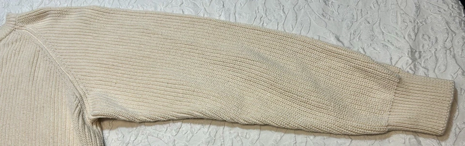 Suéter De Colección Eddie Bauer Para Mujer XL Marfil Pescador Tejido Grueso Tejido por Cable Foto 4 de 4