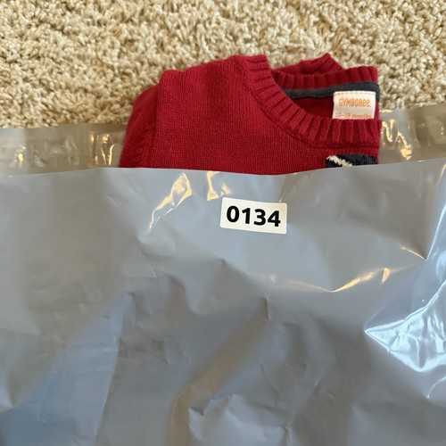 Gymboree Red And Black Classic Knit Sweater With Tie Accent Boys 12-18 Month - Picture 8 of 8