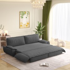 Convertible Sofa Sleeper Bed w/Queen Pull-Out Bed Corduroy Sofa Couch Lounge Bed