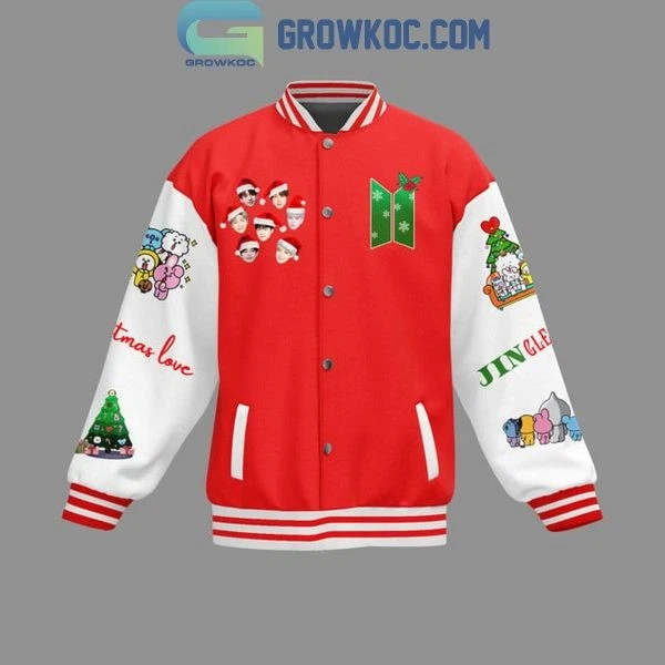 BTS Jingle Bell Merry Christmas Army 2025 Baseball Jacket