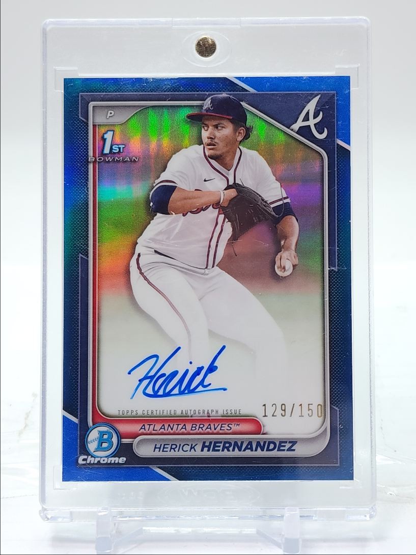 HERICK HERNANDEZ 2024 BOWMAN CHROME DRAFT 1ST TRUE BLUE AUTO /150 Q5327