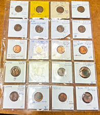 20 Coin Error LOT, off center chain strike, struck thru, D/D, die chips, Lam.
