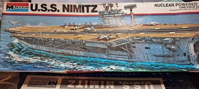 USS Nimitz Aircraft Carrier Model Kit #3004 1977 Monogram Made in USA