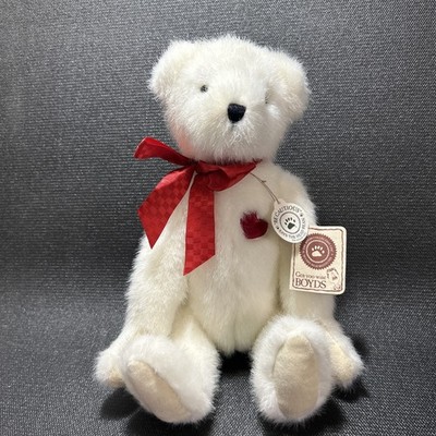 Boyd's Bears True Luv B. Mine 12'' White Teddy Bear, Jointed, Valentine Archive