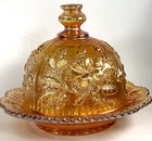 Vintage Imperial Glass Marigold Domed Butter/Cheese Dish 1951-1973 Marked