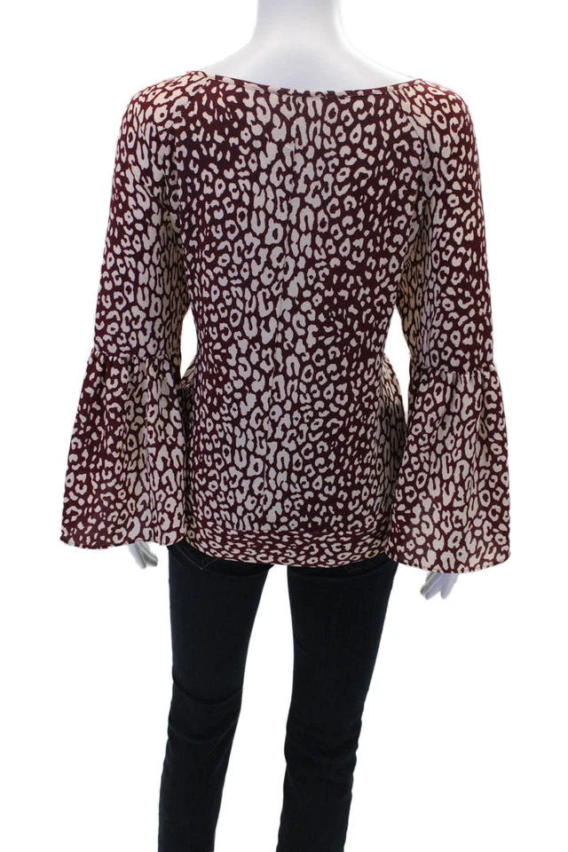 Blusa para mujer Michael Michael Kors cuello redondo manga larga punto manchado talla L Foto 3 de 4