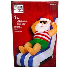NEW Santa in Beach Chair Christmas Inflatable 4.5 ft LED Airblown Holiday Decor