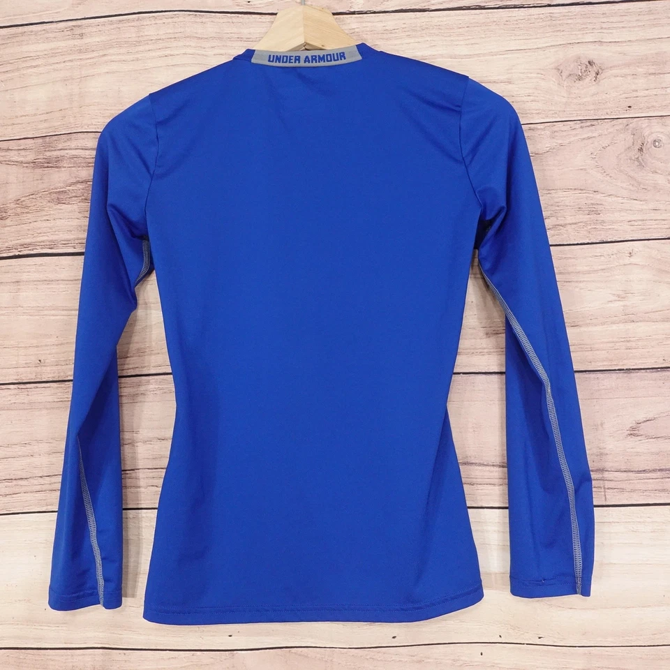Under Armour HeatGear Fitted Shirt Youth Medium Blue Long Sleeve UPF 50+ -P2 - Image 4 of 4