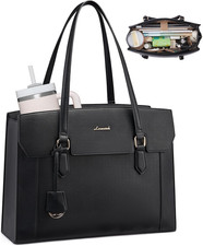 Laptop Tote Bag for Women,Computer Work Bag with Large Cup Holder,15.6