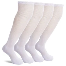 Non-Binding Over the Knee Diabetic Socks for Men, 4 Pairs Circulatory Socks w...