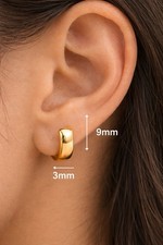 Gold Tone Stainless Steel Huggie Hoop Earrings Small Hinged Earrings Men Women