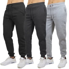 Mens Fleece Track Jogger Pants Sweatpants Running Active Sports Lounge Gym NEW