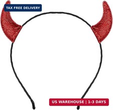 Glitter Devil Horns Headband, Red Halloween Devil Horns Headband Demon Costume f