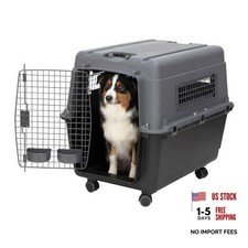SportPet Airline Compliant LARGE 31.5" Travel Dog Kennel- Large Dark Gray