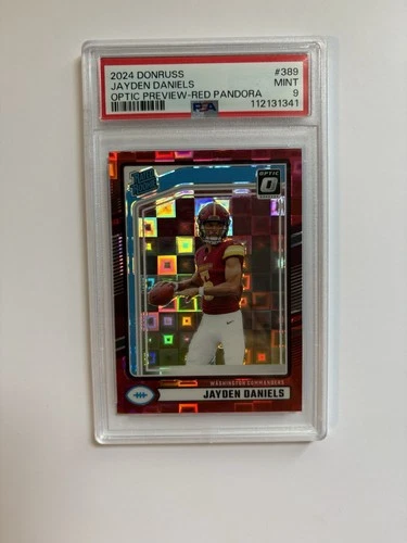 2024 Panini Donruss Red Pandora Rookie Jayden Daniels #389 PSA 9 Commanders