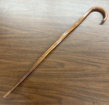 Antique 28 1/2" Hand Carved Twisted Wooden Crook / J Handle Walking Cane Stick