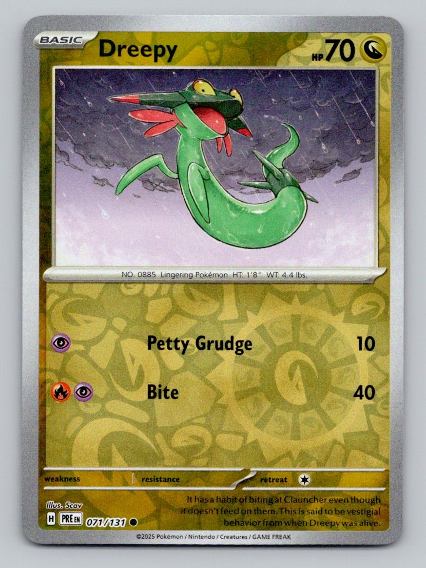 Reverse Holo Dreepy #071/131 Common SV: Prismatic Evolutions Pokemon