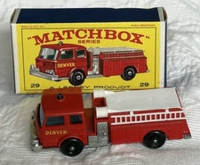 Matchbox Lesney #29 Fire Pumper Truck in Orig Box