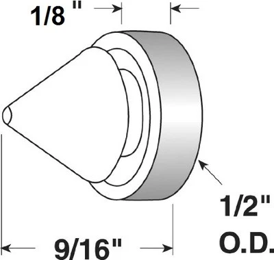 Herco Metal Frame Door Silencer Bumper URT-601B - Black Rubber - 6 pcs